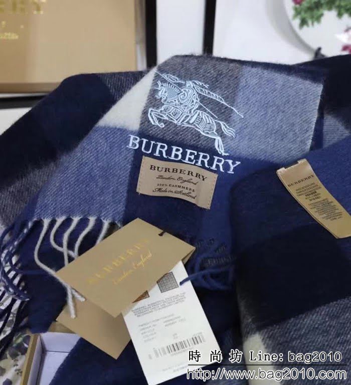 BURBERRY巴寶莉 2018官網最新款 情侶款 格紋羊絨圍巾 LLWJ6933